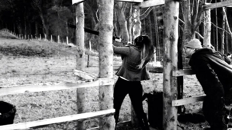 A Newcastle Hen Group Taking Aim